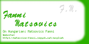 fanni matsovics business card